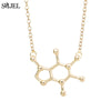 SMJEL Dopamine Molecule Necklaces Chemical Formula Necklace Women Serotonin Structure Formula Pendant Graduation Gifts