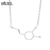 SMJEL Dopamine Molecule Necklaces Chemical Formula Necklace Women Serotonin Structure Formula Pendant Graduation Gifts