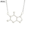 SMJEL Dopamine Molecule Necklaces Chemical Formula Necklace Women Serotonin Structure Formula Pendant Graduation Gifts