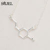 SMJEL Dopamine Molecule Necklaces Chemical Formula Necklace Women Serotonin Structure Formula Pendant Graduation Gifts