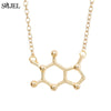 SMJEL Dopamine Molecule Necklaces Chemical Formula Necklace Women Serotonin Structure Formula Pendant Graduation Gifts