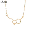 SMJEL Dopamine Molecule Necklaces Chemical Formula Necklace Women Serotonin Structure Formula Pendant Graduation Gifts