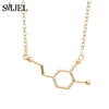 SMJEL Dopamine Molecule Necklaces Chemical Formula Necklace Women Serotonin Structure Formula Pendant Graduation Gifts