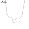 SMJEL Dopamine Molecule Necklaces Chemical Formula Necklace Women Serotonin Structure Formula Pendant Graduation Gifts