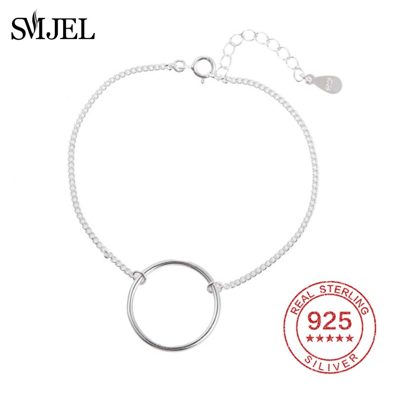 Eternity Friends Bracelets Men Women Geometry Karma Round Circle Jewelry Best Friend Gifts 925 Silver Bracelet Homme