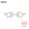 New 100% 925 Sterling Silver Heart Hollow Cute Pig Animal Earrings For Women Girls Gift Fashion Jewelry Accessories