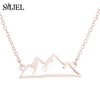 SMJEL Round Charm Mountain Necklace Men Women Choker Outdoor Travel Jewelry Climbing Minimalist punk Mountain Pendant Necklace