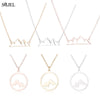 SMJEL Round Charm Mountain Necklace Men Women Choker Outdoor Travel Jewelry Climbing Minimalist punk Mountain Pendant Necklace