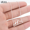 SMJEL Round Charm Mountain Necklace Men Women Choker Outdoor Travel Jewelry Climbing Minimalist punk Mountain Pendant Necklace