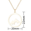 SMJEL Round Charm Mountain Necklace Men Women Choker Outdoor Travel Jewelry Climbing Minimalist punk Mountain Pendant Necklace