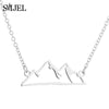 SMJEL Round Charm Mountain Necklace Men Women Choker Outdoor Travel Jewelry Climbing Minimalist punk Mountain Pendant Necklace