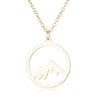 SMJEL Round Charm Mountain Necklace Men Women Choker Outdoor Travel Jewelry Climbing Minimalist punk Mountain Pendant Necklace