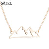 SMJEL Round Charm Mountain Necklace Men Women Choker Outdoor Travel Jewelry Climbing Minimalist punk Mountain Pendant Necklace
