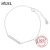 Silver 925 Bracelet Female Simple Bar Round Stick High-quality Popular Bracelet Elegant Fashion Gift pulseira feminina