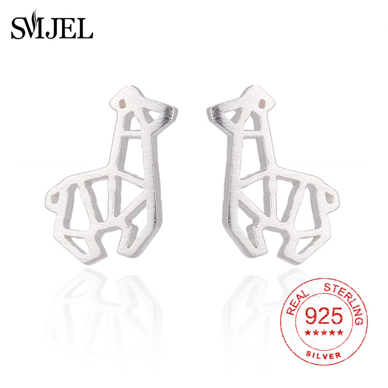 Trendy 925 Sterling Silver Cute Deer Earrings Women Girl Kids Animal Birthd Gift Sterling-silver-jewelry pendientes