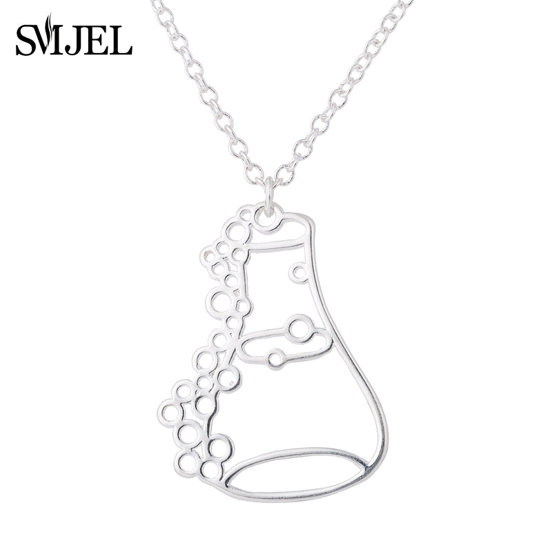Trendy Erlenmeyer Flask Necklace Potion Bottle Chemistry Laboratory Graduation Gift Conical Jewelry Accessories N313