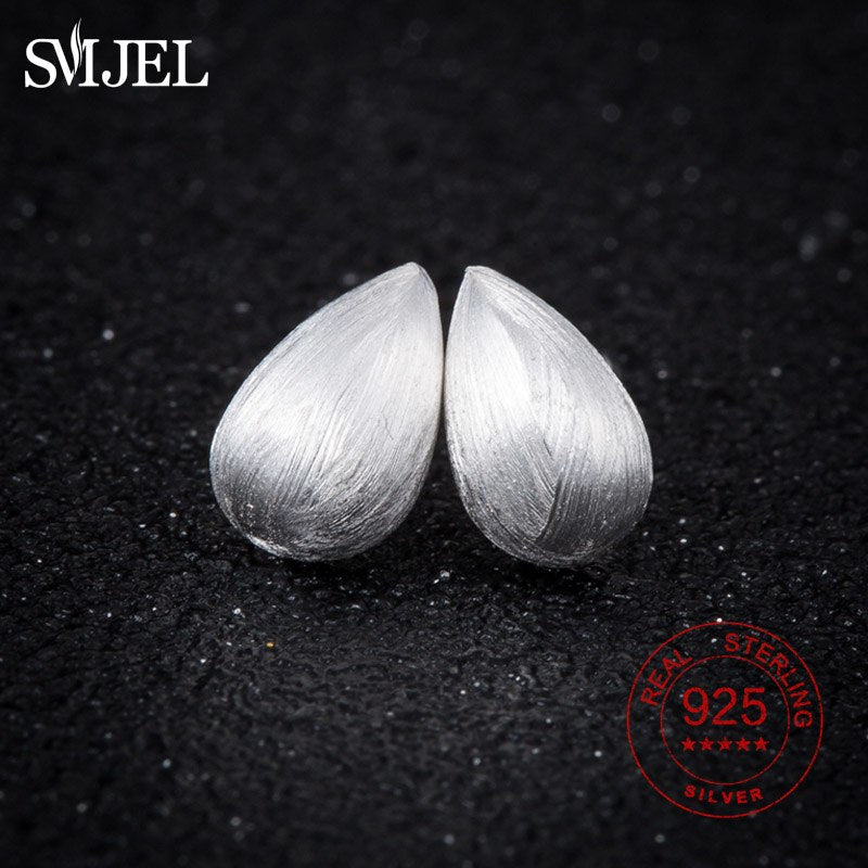 Vintage Brushed Waterdrop Earrings Women Girl Gift 925 Sterling Silver Jewelry Geometric Earring Boucle D'oreille