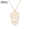 SMJEL Vintage Skeleton Pendant Necklace Women Ethnic Skull Necklaces Choker Mexican Skull Jewelry Halloween Gifts collier femme