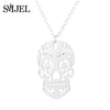 SMJEL Vintage Skeleton Pendant Necklace Women Ethnic Skull Necklaces Choker Mexican Skull Jewelry Halloween Gifts collier femme