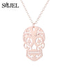 SMJEL Vintage Skeleton Pendant Necklace Women Ethnic Skull Necklaces Choker Mexican Skull Jewelry Halloween Gifts collier femme