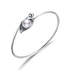 2020 new 100% Natural Pearl jewelry Bangle 9-10 mm Pearl 925 Sterling Silver jewelry For Women