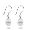 8-9mm drop AAA 925silver simple classical design cultured pearl earring