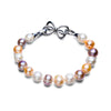 9mm Off Round Real Pear Jewelry Bracelet mixed Color Pearl Bracelet 925 Sterling Silver Bracelet For Women