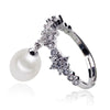 9mm drop AAA 925 silver adjustable sizable real natural cultured pearl ring design