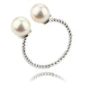 AAA 6mm perfect round white genuine natural pearl ring real pearl 925 sterling silver jewelry ring