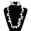 Grade AA 13mm White Coin Pearl Bracelet & Necklace Real Natural Cultured Pearl Fine Jewelry Sets Design For Women