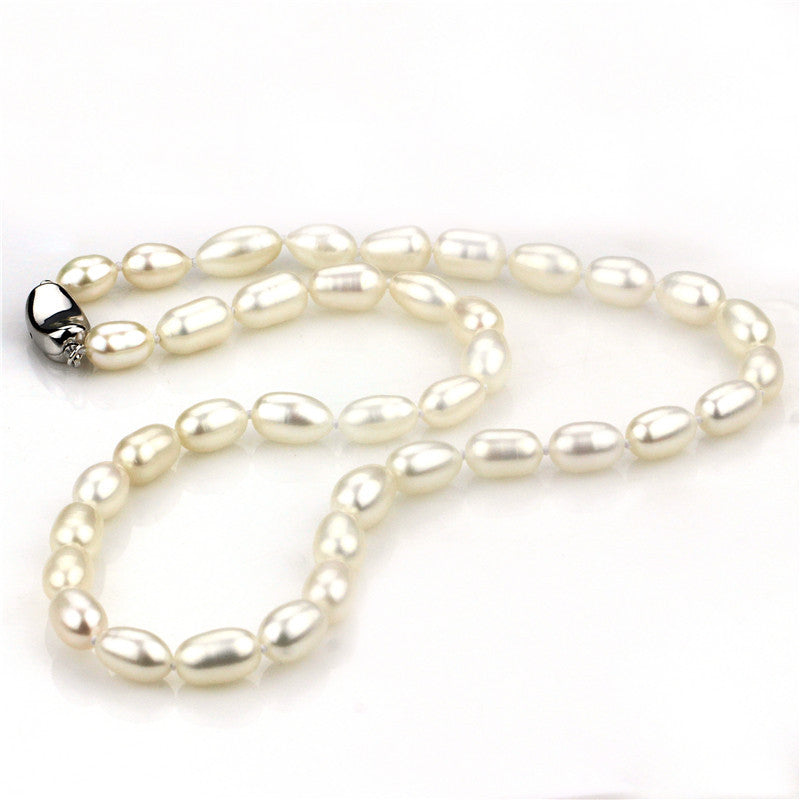 Natural Pearl Necklace Mixed Color Real Pearl Necklace with Sterling Silver Clasp