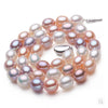 Natural Pearl Necklace Mixed Color Real Pearl Necklace with Sterling Silver Clasp