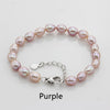 Real Natural Pearl Bracelet 7-8mm Rice Shape White Genuine Cultured Pearl Bracelet with Fres Shipping