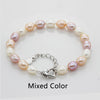 Real Natural Pearl Bracelet 7-8mm Rice Shape White Genuine Cultured Pearl Bracelet with Fres Shipping
