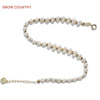 3-3.5 mm Genuine Small White Natural Pearl Handmade Bracelet 18K Solid Gold For girl Gift