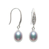 7.5-8mm Drop Pearl Earrings For Girlfriend S925 Sterling Silver Fashion Jewelry
