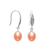 7.5-8mm Drop Pearl Earrings For Girlfriend S925 Sterling Silver Fashion Jewelry