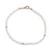 Allergy Free 2.5-3mm Genuine Tiny Natural Pearl Bracelet 18K Solid Gold For girl Gift Fashion Jewelry