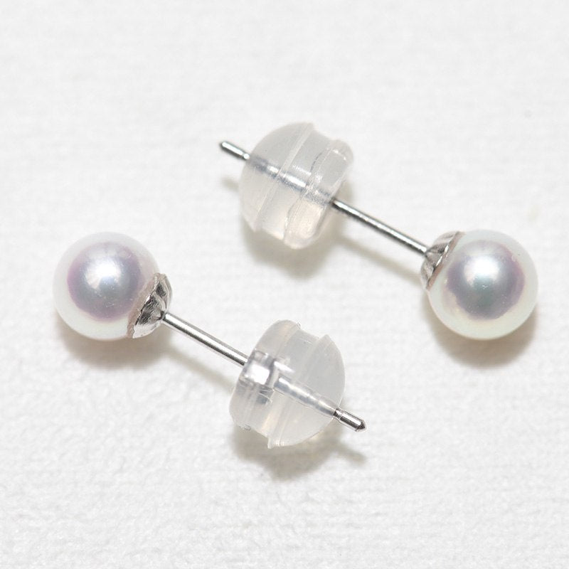 Allergy Free 4.5-5mm Tiny small Akoya Pearl Stud Earrings 18K Solid Gold High Luster For Teen Girl