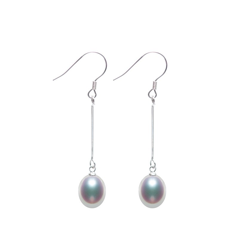 Factory Outlet Long Drop Earrings Real Pear Simple Fashion Jewelry S925 Sterling Silver for Girl