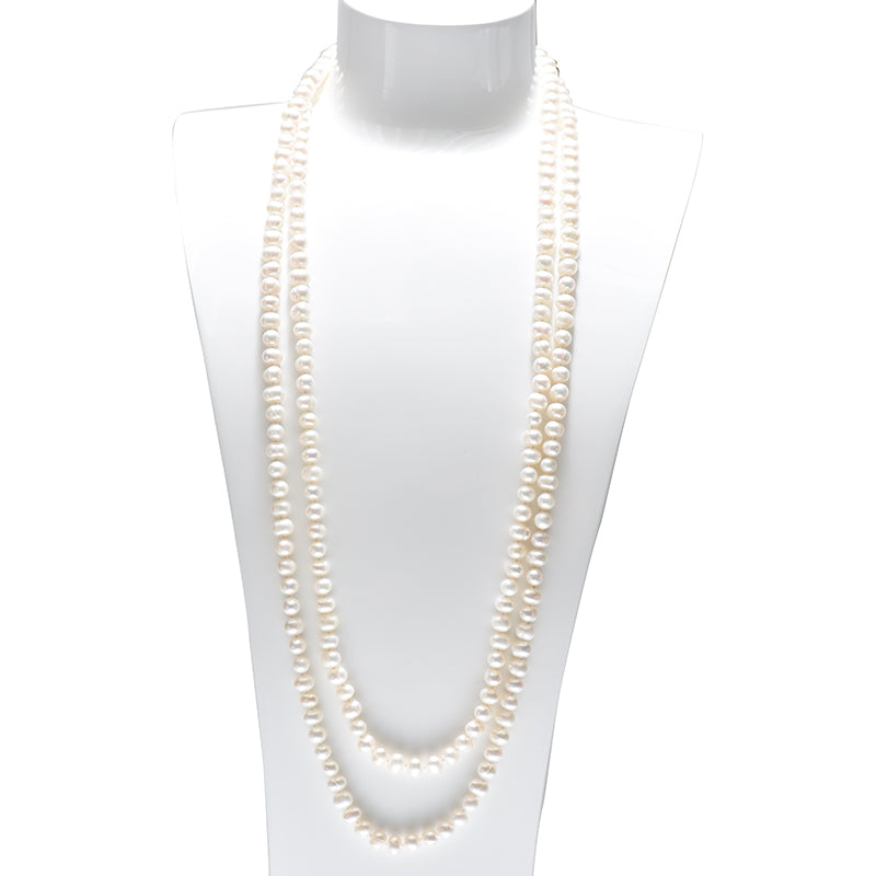 Gift For Women Natural Genuine Near Round Pearl 150cm Length Long Necklace Sweater Chain Factory Outlet