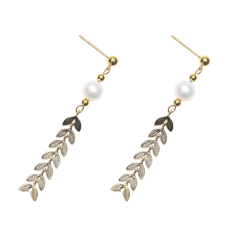 Hand Made Flicker Long Drop Earrings Real Pear High Luster Fashion Jewelry for Girl