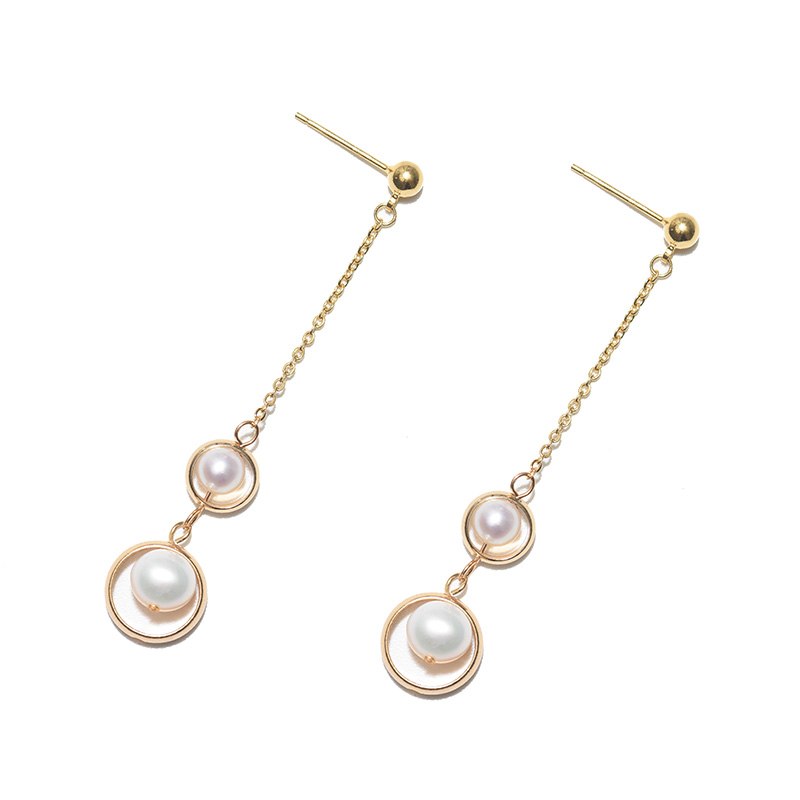 Hand Made Flicker Long Drop Earrings Real Pear High Luster Fashion Jewelry for Girl