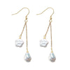 for Girl Personality Ear Hooks Unique Baroque Pearl Earrings High Luster Sterling Silver
