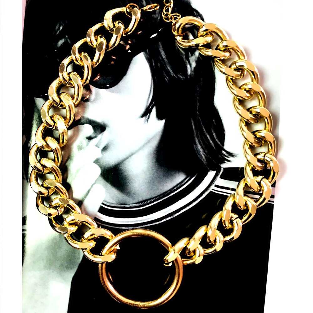 SOBig Hyperbole Women Wide Chokers Necklaces Charming Gold Silver Color Party Jewelry Circle Lady Birthday Bjoux Gift