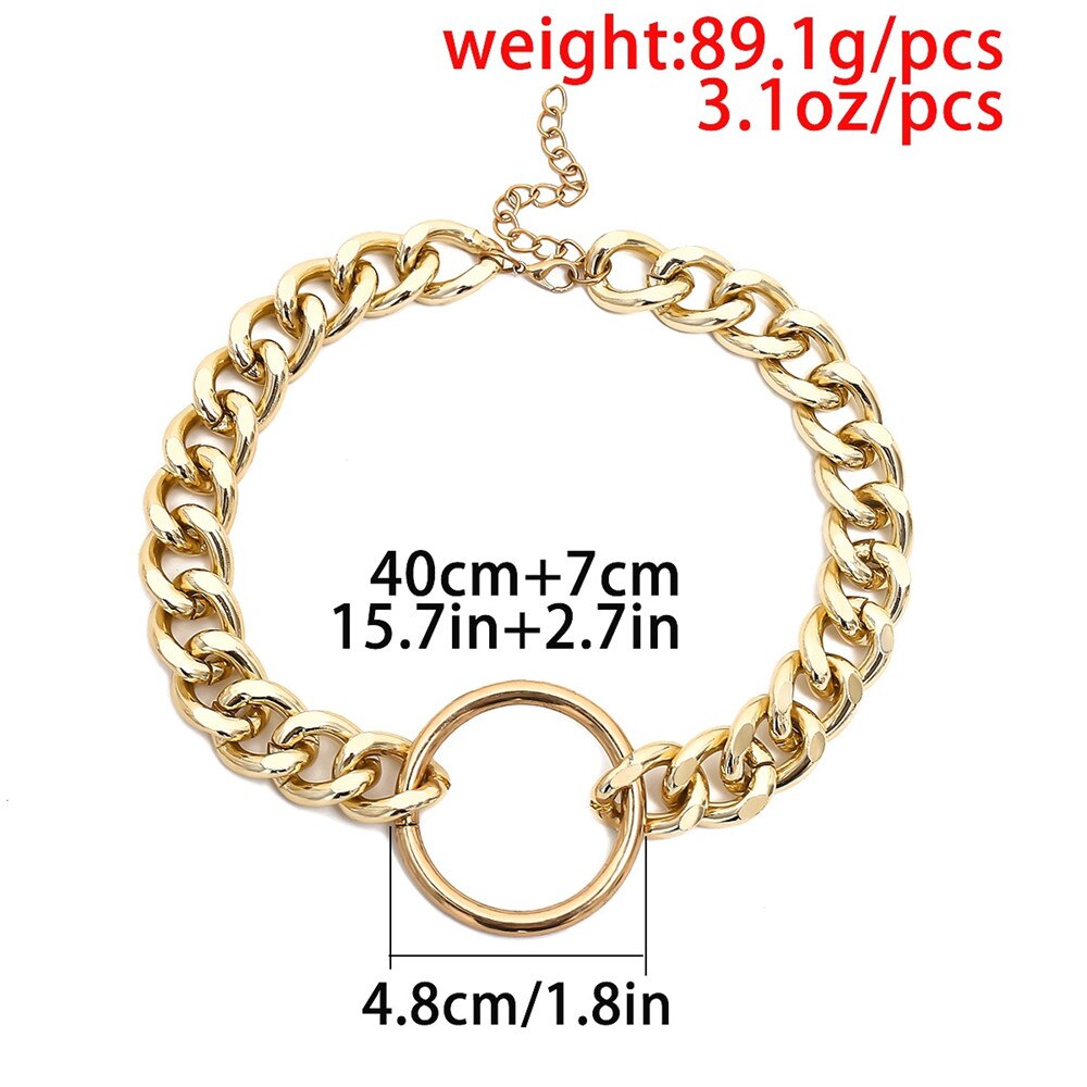 SOBig Hyperbole Women Wide Chokers Necklaces Charming Gold Silver Color Party Jewelry Circle Lady Birthday Bjoux Gift