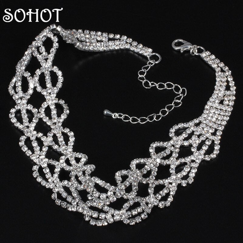 SOBrand Chic OL Style Rhinestones Statement Chokers Chocker Necklaces Bijoux Accessory Femme Girls Party Birthday Gifts