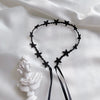 SOEuropean Popular Sexy Black Velvet Leather Lace Black Lace Women Choker Necklce Heart Moon Star Pendant Clavicle Chain