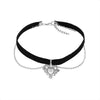 SOEuropean Popular Sexy Black Velvet Leather Lace Black Lace Women Choker Necklce Heart Moon Star Pendant Clavicle Chain