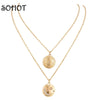 SOEthnic Style Round Pendant Chokers Necklaces Chic Imitaition Crystal Accessories Moon Star Shape For Gypsy Femme Gift